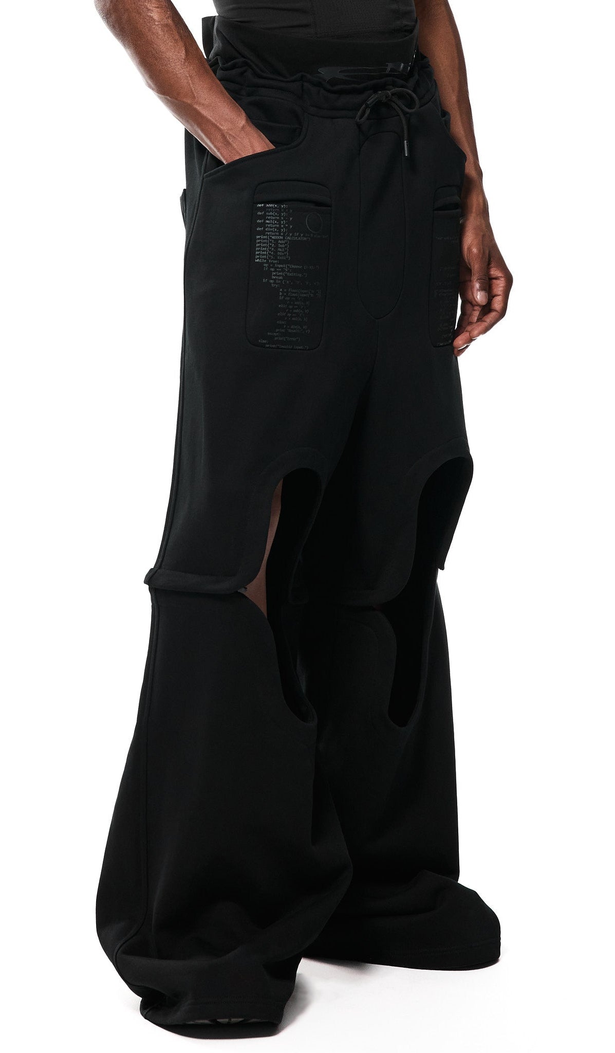 NOOON OPEN KNEE SWEATPANTS — detail view 1