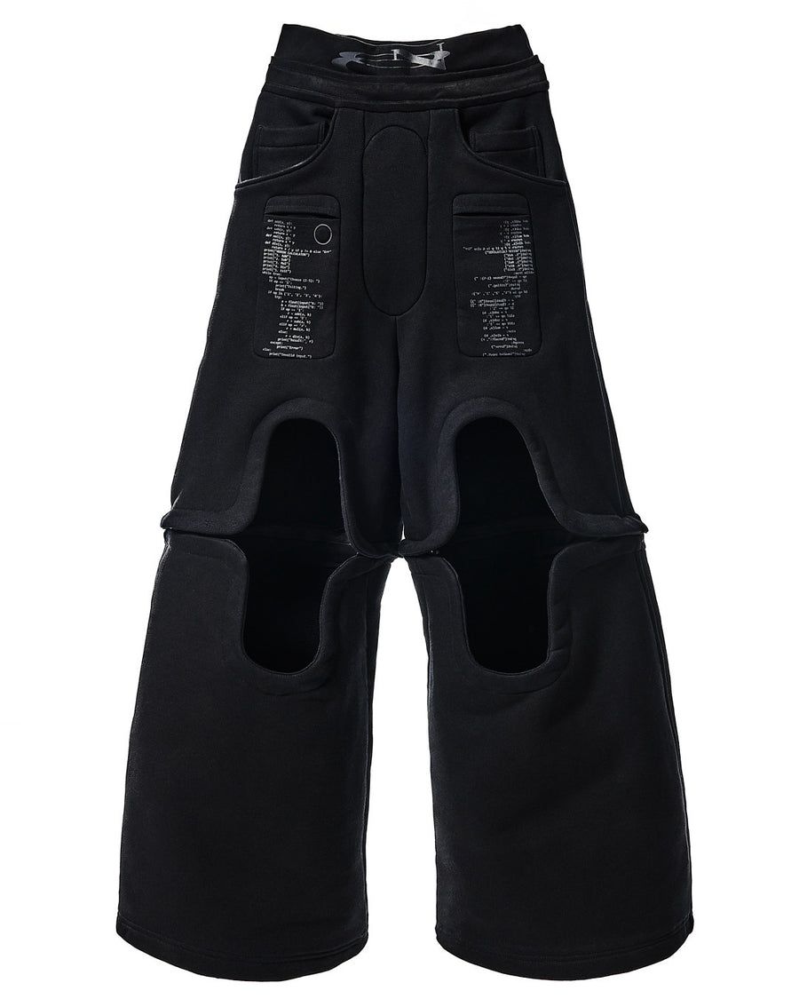 NOOON OPEN KNEE SWEATPANTS — front view